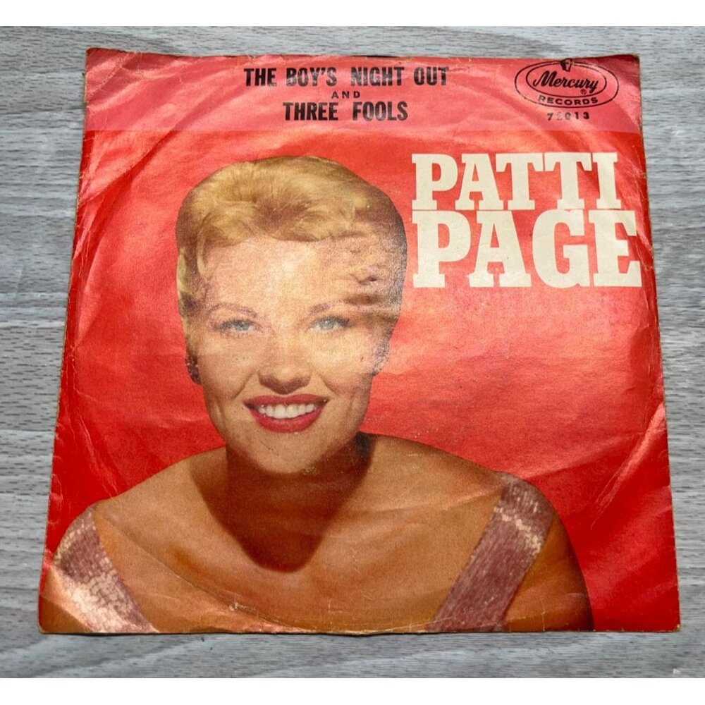 Patti Page Boys Night Out / Three Fools 45 Vinyl 60s Pop with Picture Sleeve - Picture 8 of 8
